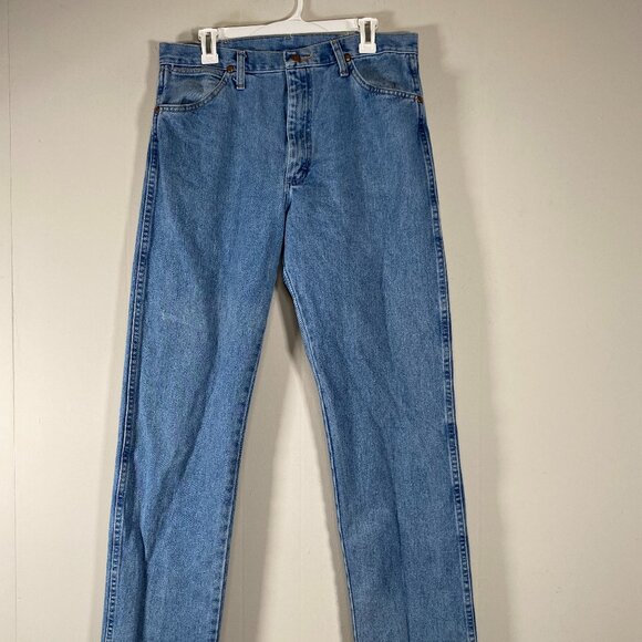 Wrangler Cowboy Cut Denim Jeans Men's 34 x 36 Mid Rise Blue Casual 1013MWZ - Picture 1 of 15